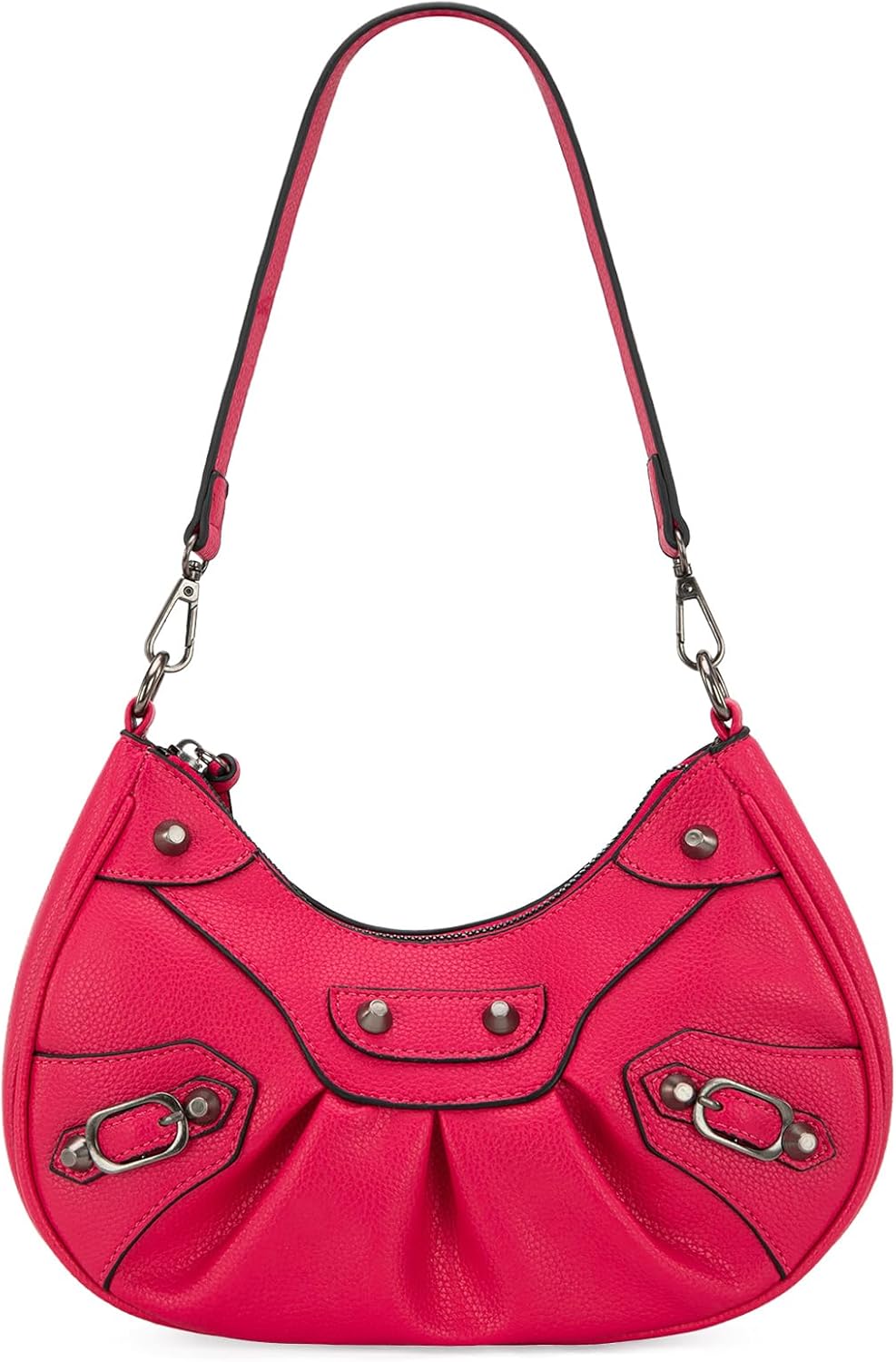 Small Crescent Shoulder Bag – Vegan Leather Hobo Purse, Adjustable Strap, Crossbody For Women - View #9