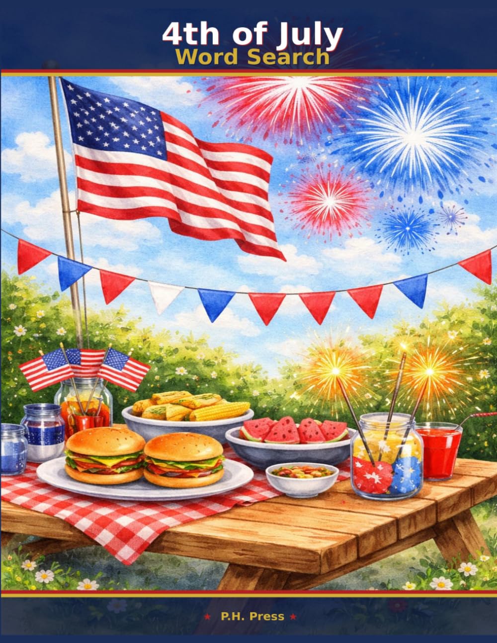 4th of July Word Search: A Patriotic Puzzle Book for Adults