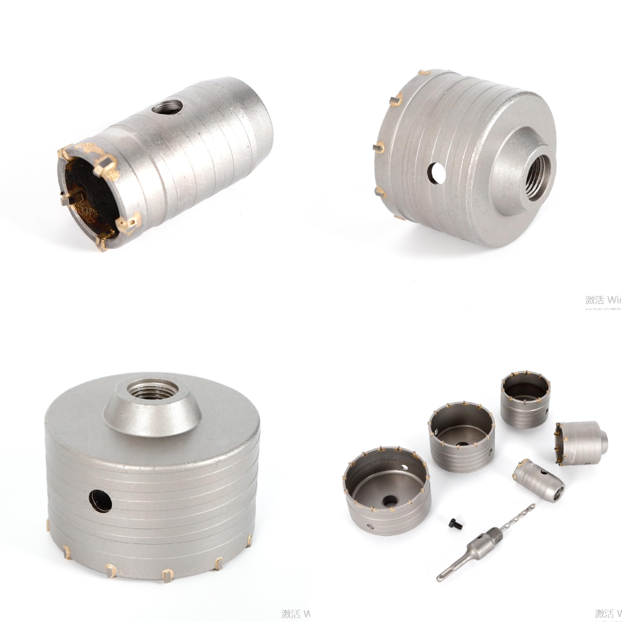 6 sztuk wierteł rdzeniowych do betonu, zestaw koronek wiertniczych, stop metali, SDS Plus (40/68/80/100/120 mm) z adapterem SDS, wiertło rdzeniowe, wiertło puszki z aluminiową walizką do murów i