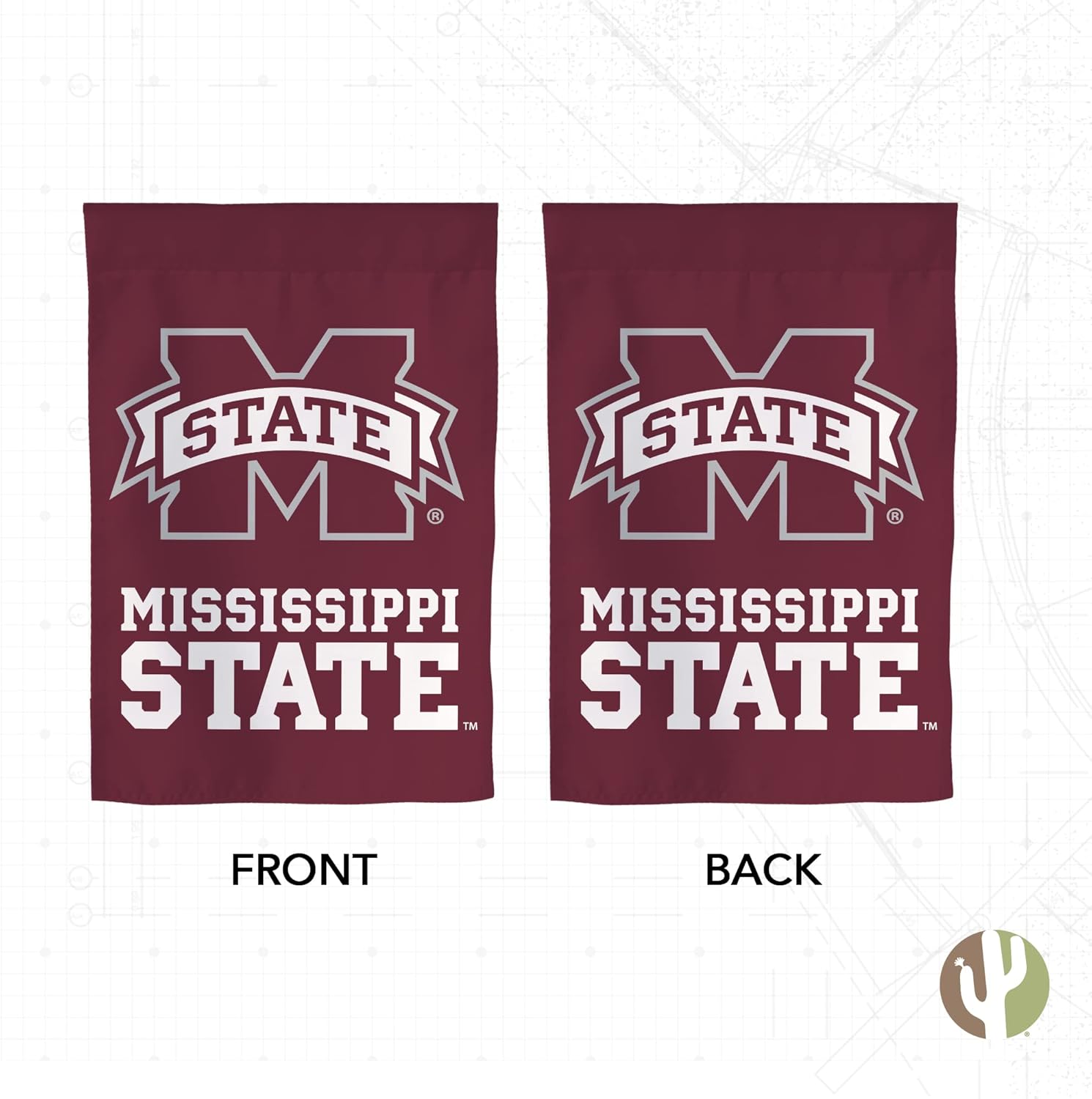 Desert Cactus Mississippi State University MSU Garden Flag – 19 x 12 inch Mississippi State Bulldogs Banner, For Outdoor Display and Events (Design C) - Image 2
