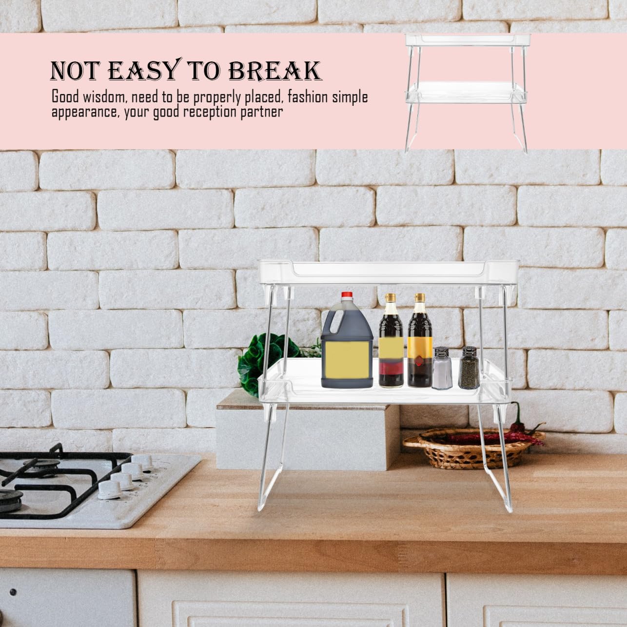 Cabilock Elegante Porta Spezie Da Cucina - Portabottiglie Per Spezie Dal Design Semplice Per Casa E Ristorante