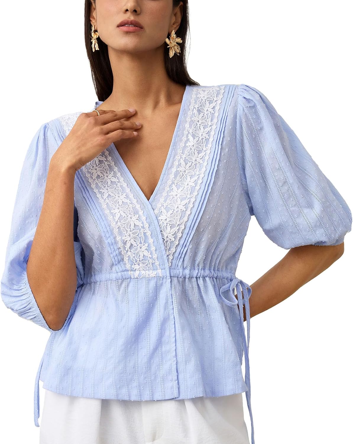 Women's Short Sleeve Blouse, Casual Top for Daily, Work & Vacation Outfits