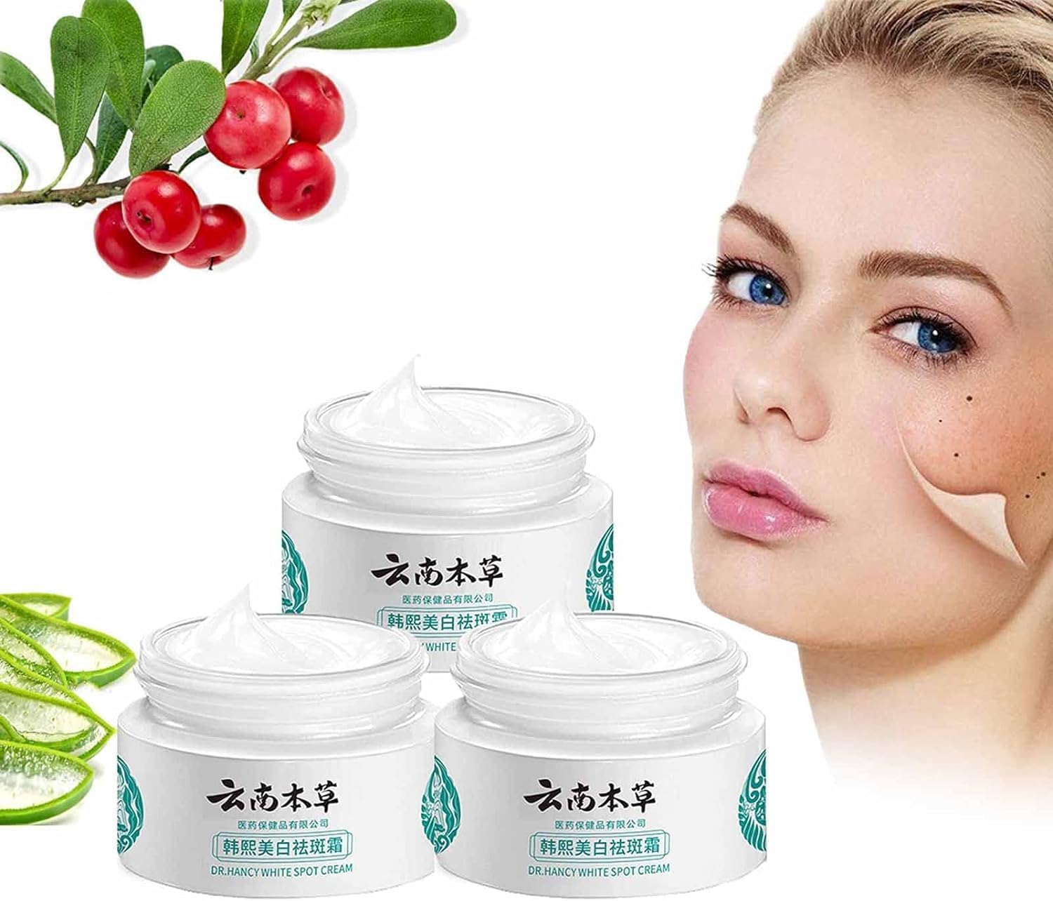 Dr Hancy White Spot Cream,remove Melasma Cream,Spot Off â€‹Freckle Whitening Cream, Dark Spot Corrector for Face, Skin Care Facial Moisturizer Face Cream for Dry & Sensitive Ski (3PCS)