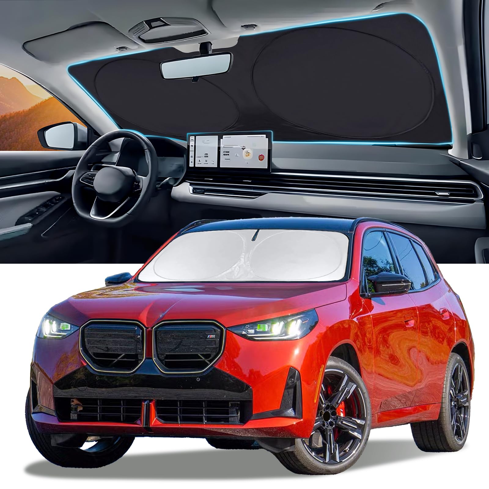 Windshield Sun Shade Sunshade for 2018-2025 2026 BMW X3 Windshield Cover