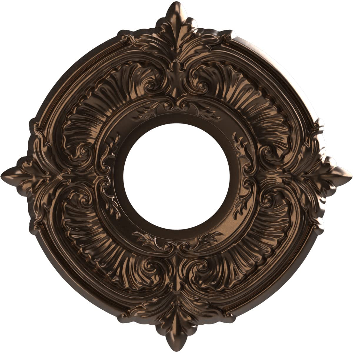 Ekena Millwork CMP10ATCAB Attica Thermoformed PVC Ceiling Medallion (Fits Canopies up to 4 1/8"), 10"OD x 3 1/2"ID x 3/4"P, Metallic Antique Brass