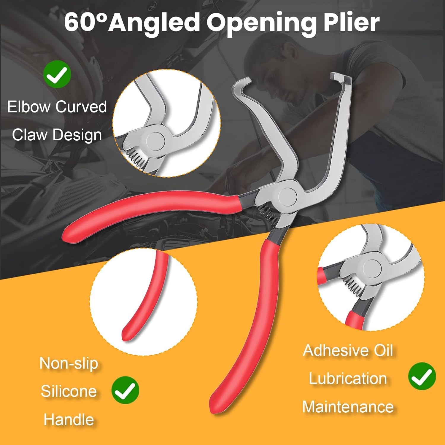 Electrical Disconnect Pliers, 4 Pack Electrical Connector Pliers Set, Automotive Electrical Tools &Connector Removal Tool For Car Fuel Line Petrol Clip Pipe image 3 of 6 B0FG2NKWT3