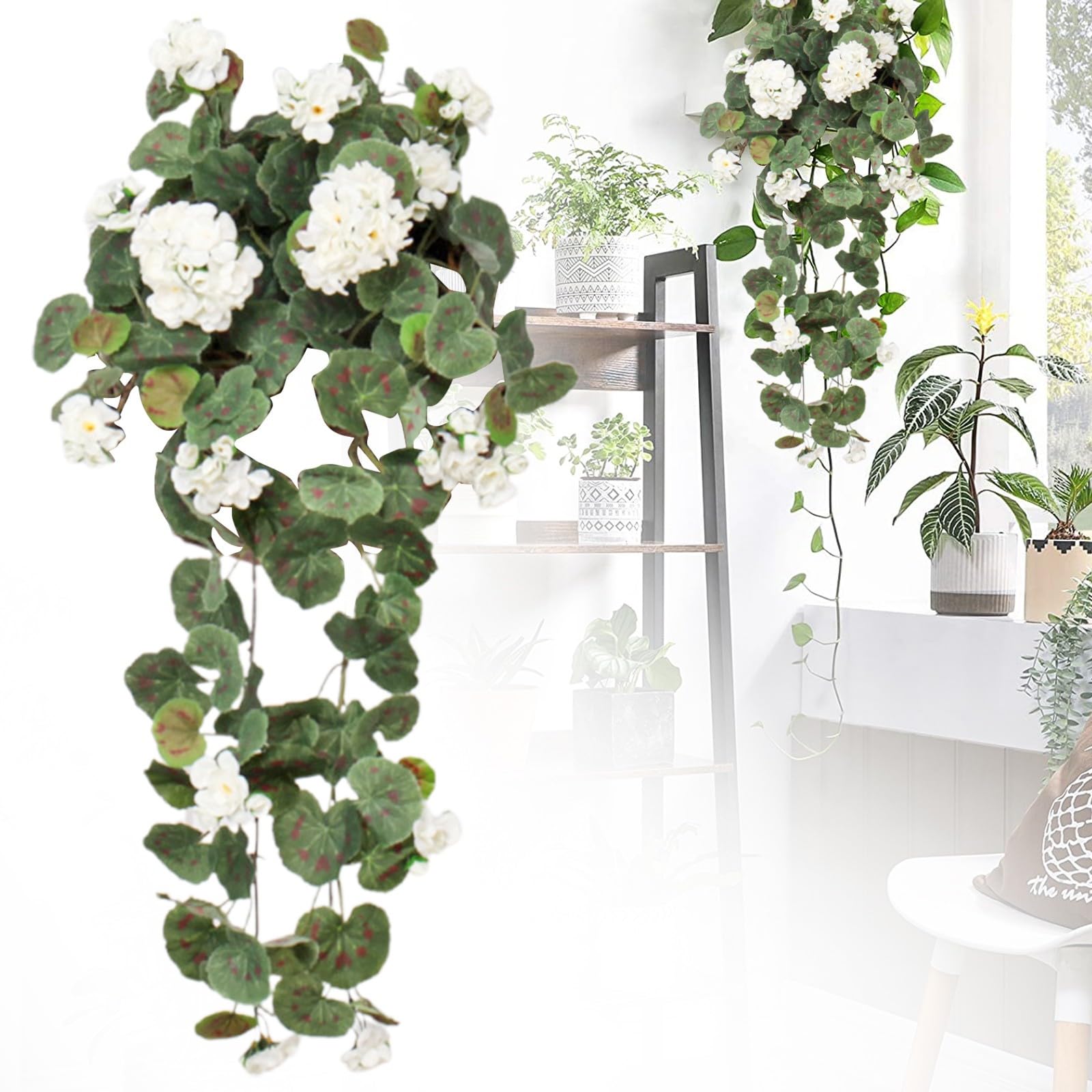 GREENRAIN Fiori artificiali per esterni, fiori finti per decorazione, resistenti ai raggi UV, non sbiadiscono, in plastica, per giardino, portico, finestra (6 fasci, 3# viola