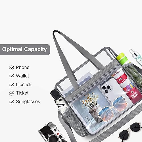 Vista 189 de Oraben Bolsa transparente transparente aprobada para estadios de 12 x 6 x 12 pulgadas, bolsa de estadio para trabajo, juegos deportivos, gimnasio