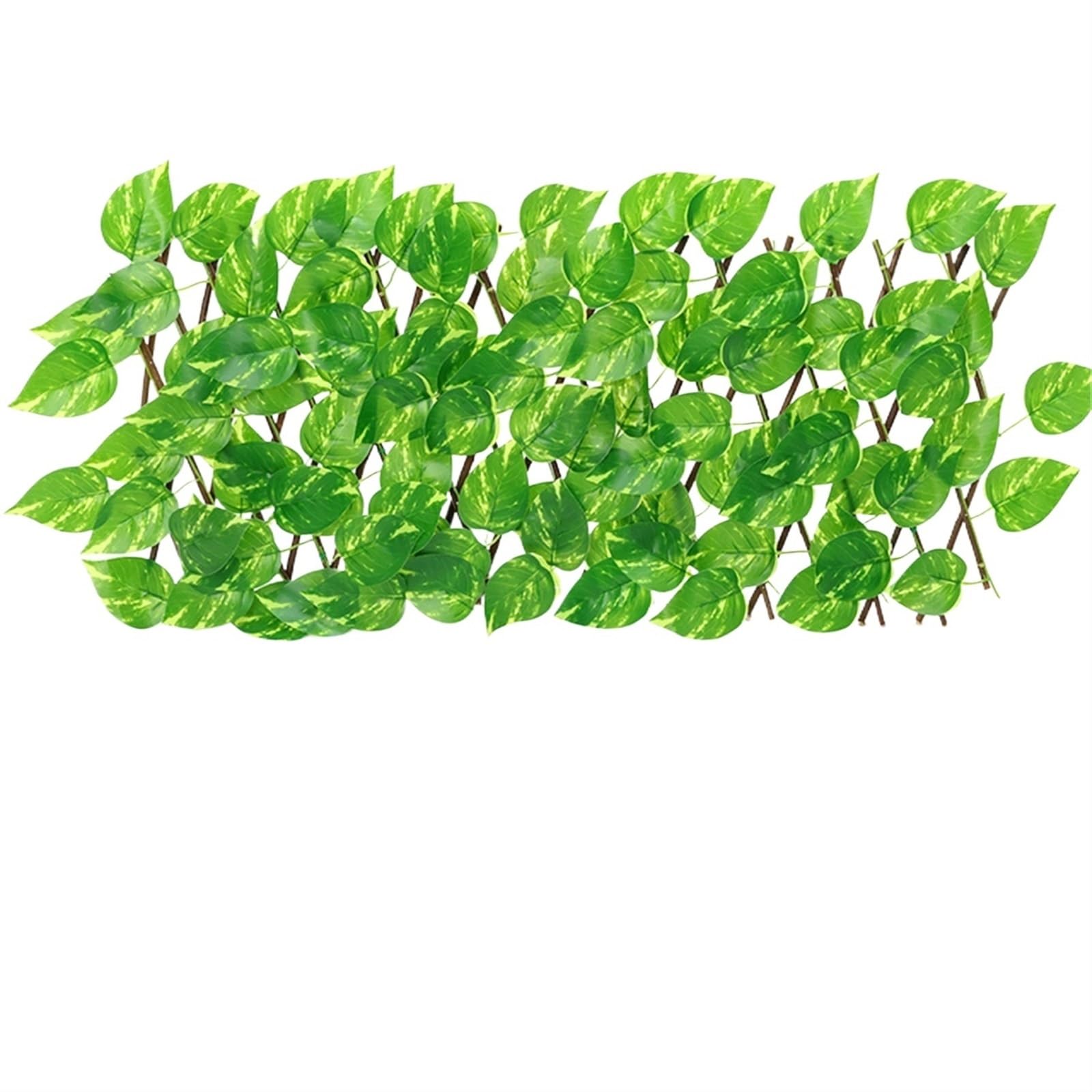 Sztuczna osłona ogrodzeniowa, Sztuczny płot rozsuwany z liści zielony 43x20x2cm