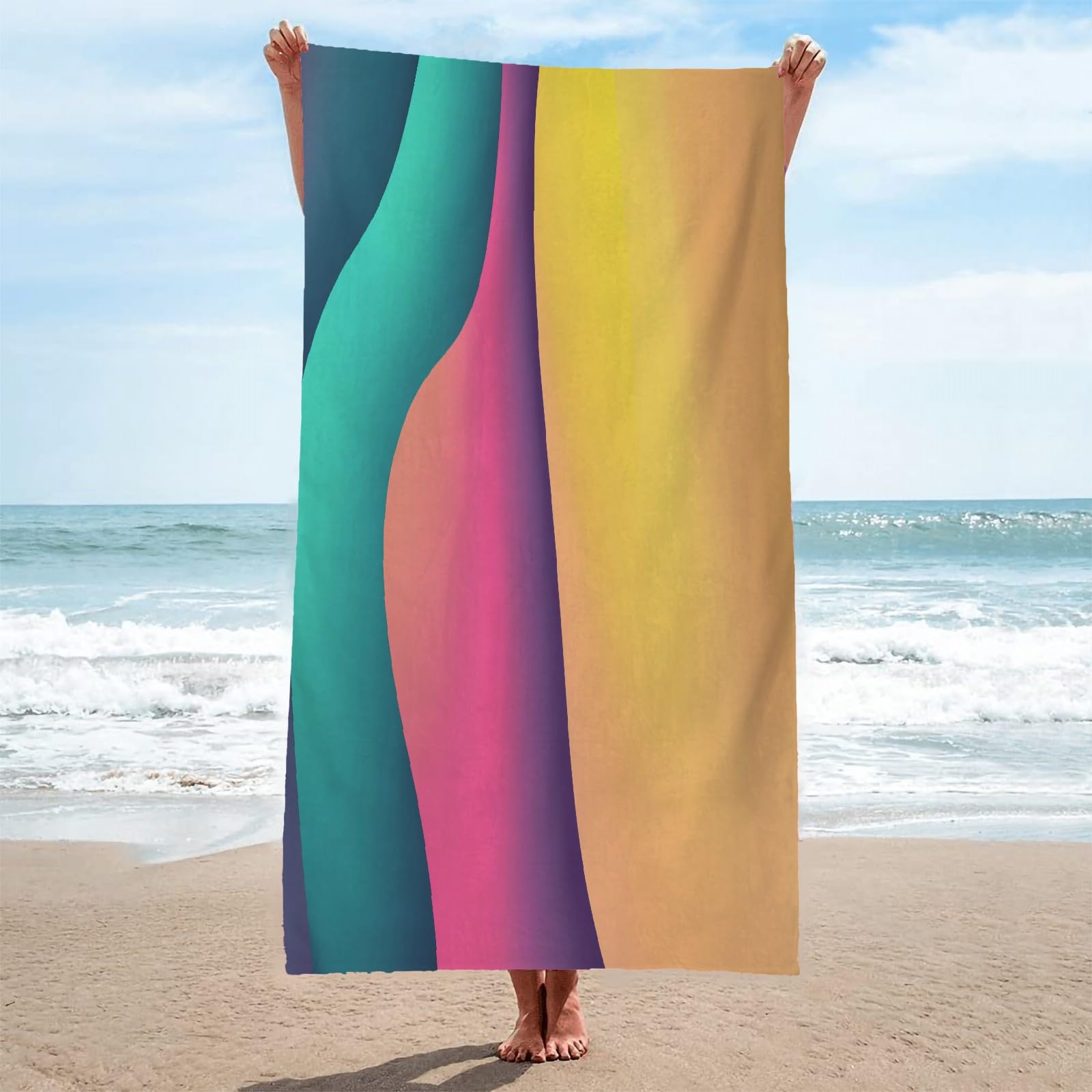 Toalla Playa Color Toallas Playa Grande Microfibra Anti Arena PatróN Playa Toallas para NiñA NiñO Adulto Piscina Toalha de Praia Mujer Hombre 200x200cm