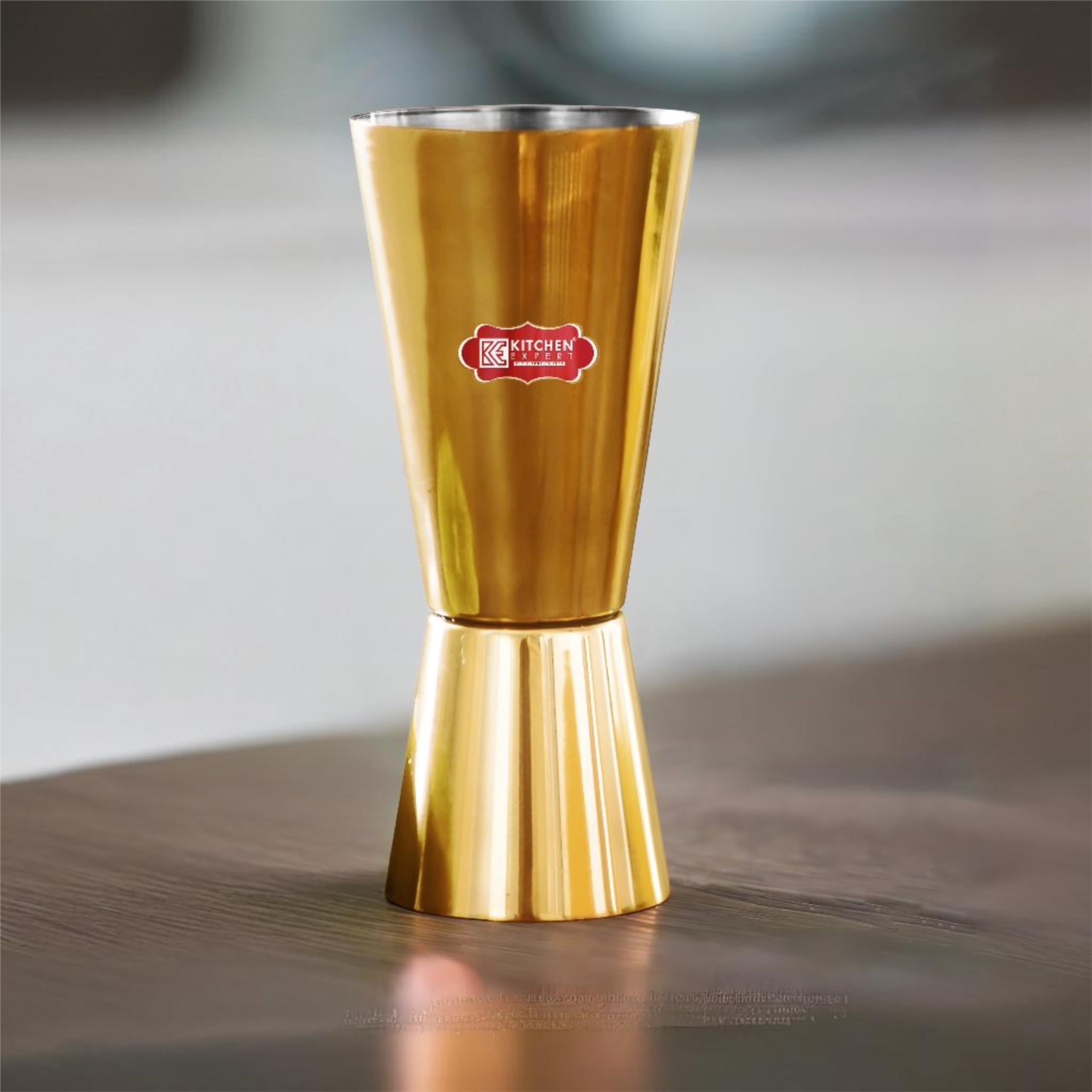 Kitchen Expert Stainless Steel Tall Peg Measurer | 30/60 ML | Double Sided | Cocktail Gold Jigger | Drink Measurer | Bar Tool & Accessories