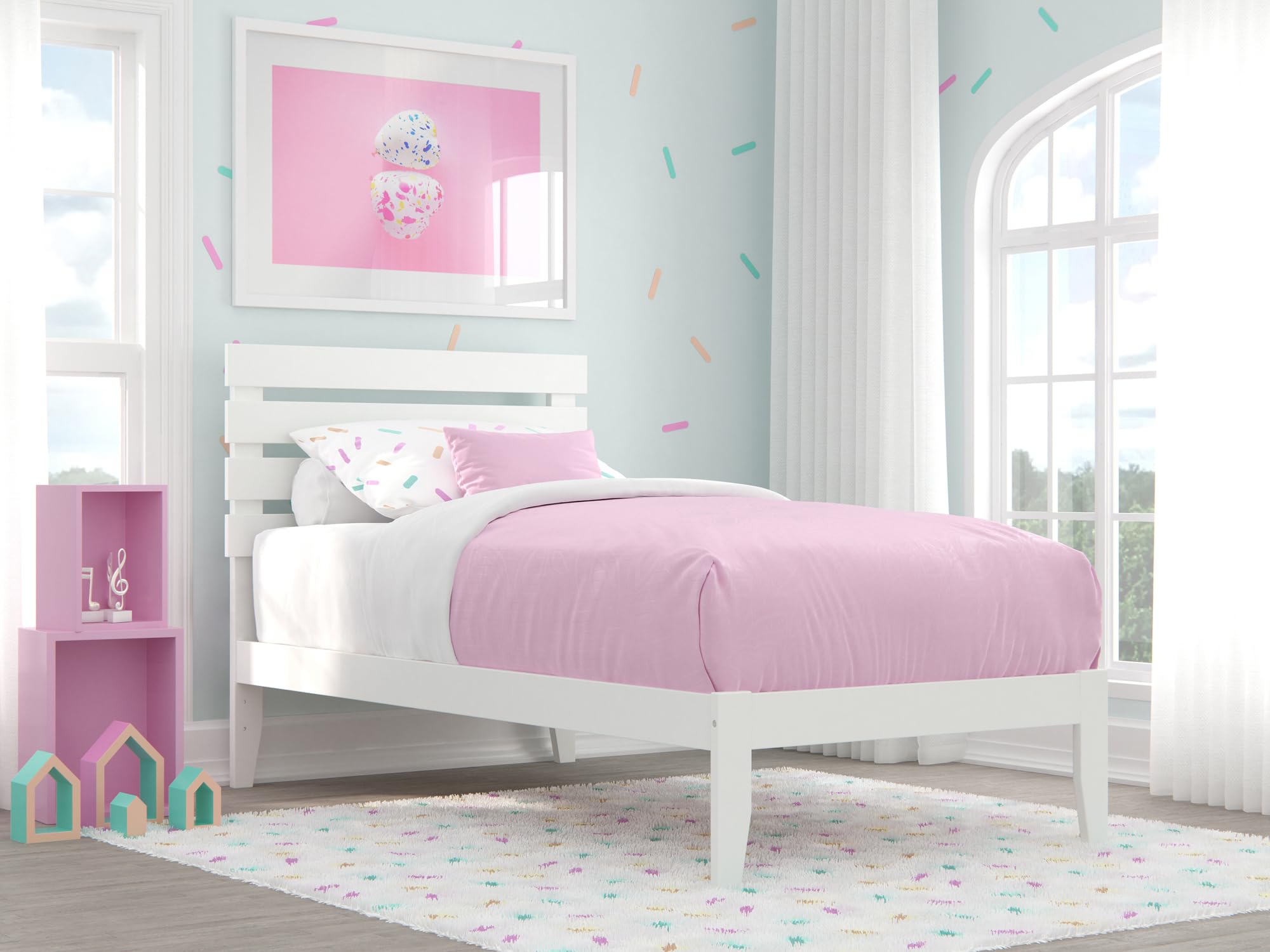 AFI, Oxford Twin Platform Bed, White