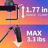 Vista 4 de mic brazo de palo ajustable con abrazadera de montaje de escritorio tornillo adaptador gestión de cables, para Audio-Technica shure sm58 beta58 sm7b
