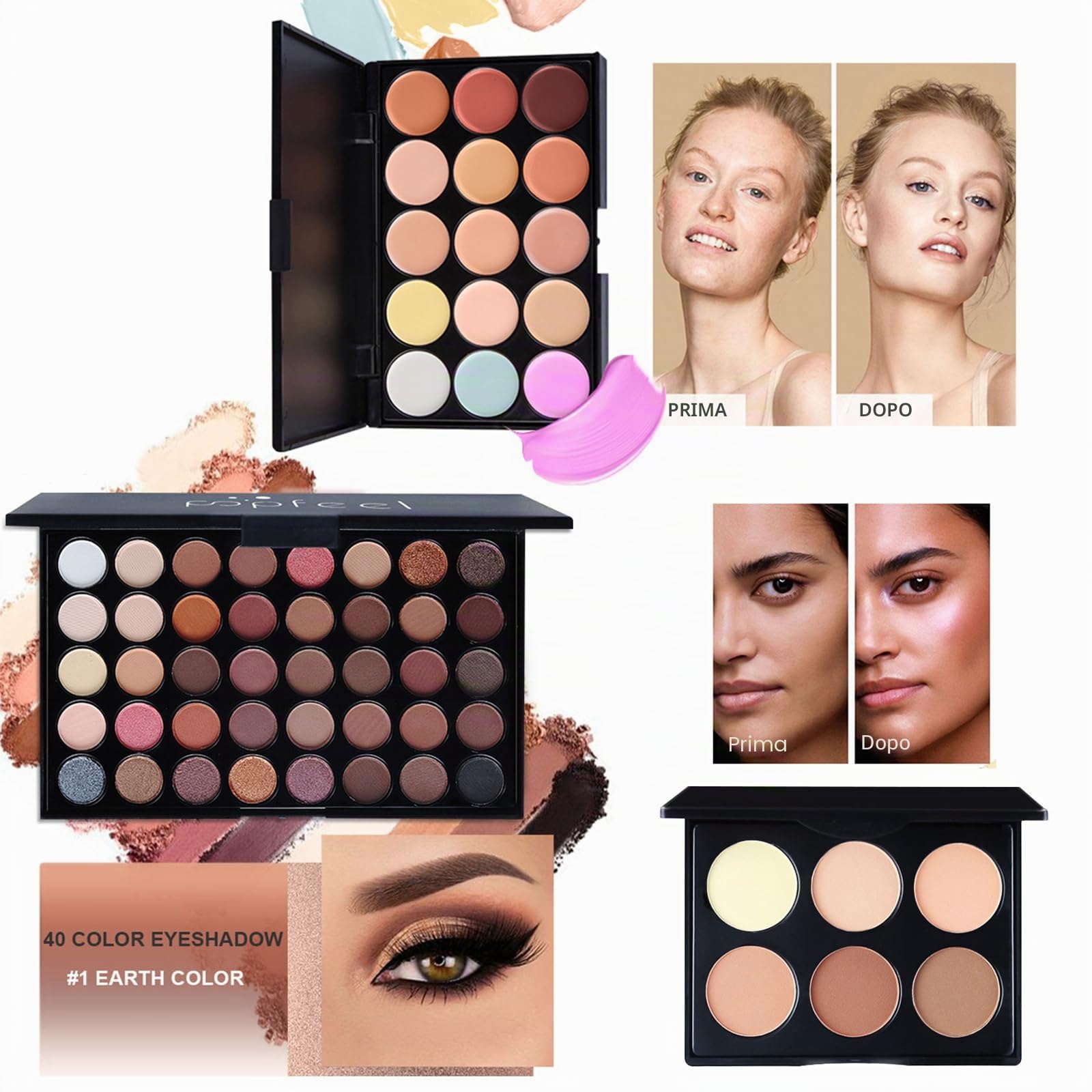 Kit per il Trucco Completo, Trousse Palette di Ombretti Make Up Tavolozza Occhi Kit Valigetta per Cosmetici - Idea Regalo