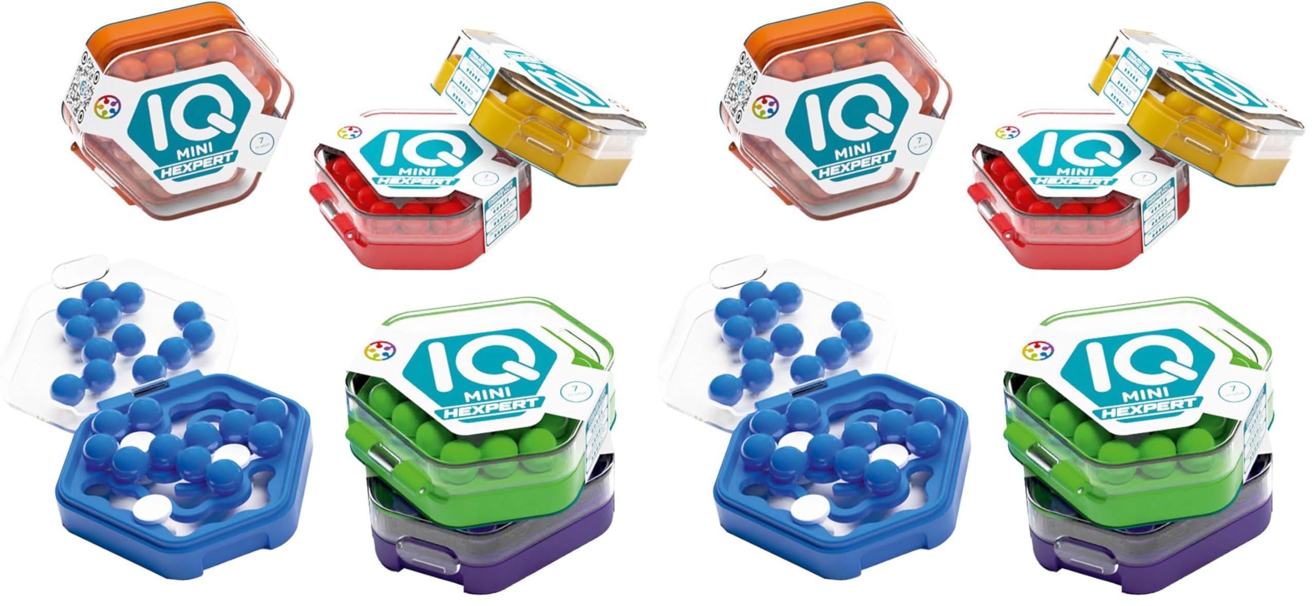 SmartGames IQ Mini Hexpert Puzzle Game | Logic & Brainteaser for Ages 7+ Sortiert (Packung mit 2)