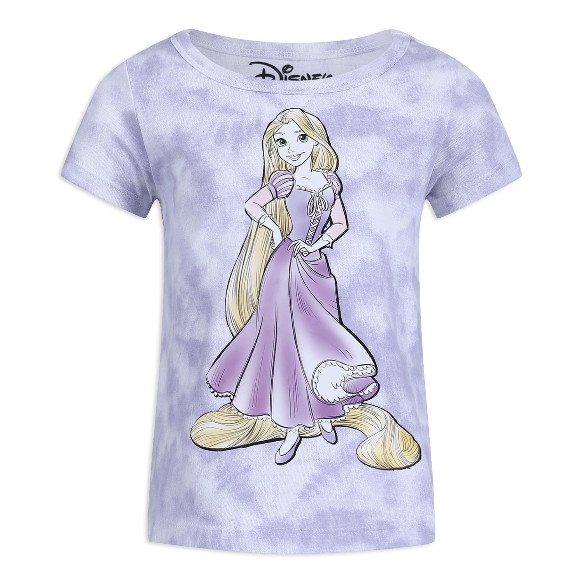 Disney Princesa Ariel, Rapunzel and Belle - Pack de 3 camisetas para niña