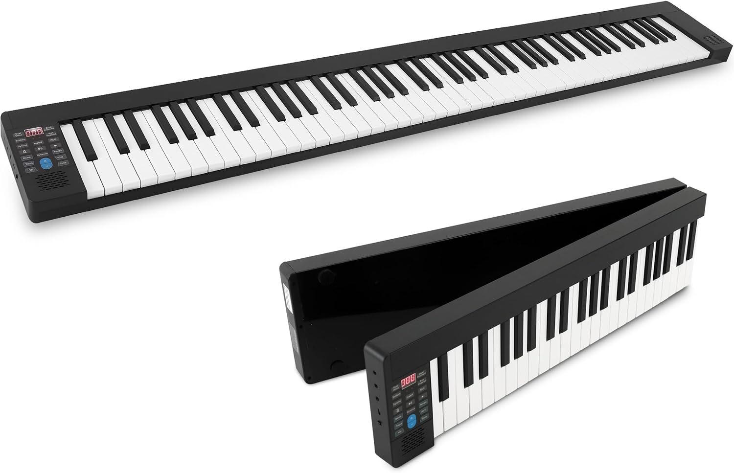 Pyle PKBRD8100 88-key foldable digital piano keyboard in its unfolded state.