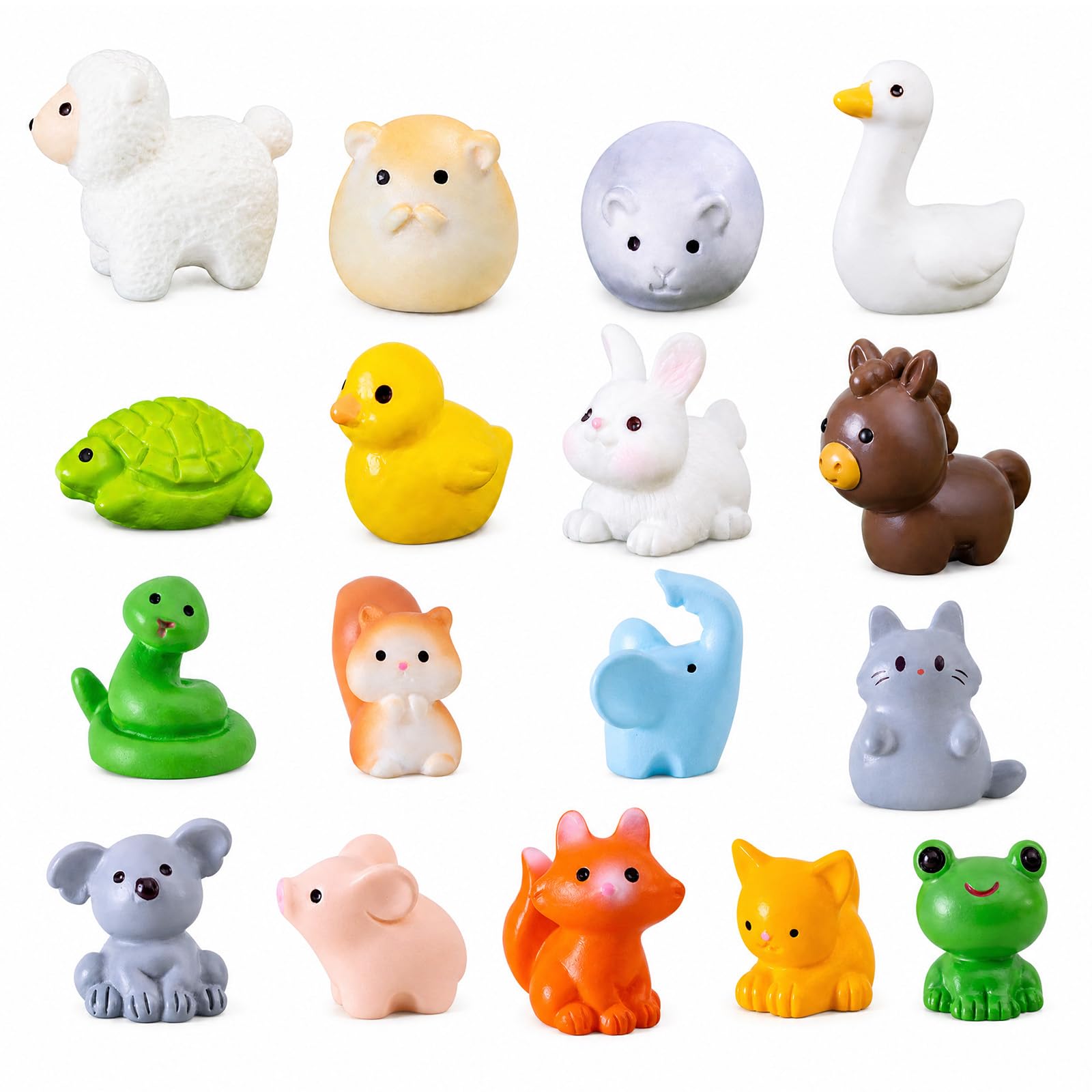 17pcs Mini Resin Animals – Tiny Resin Animals for DIY Crafts Micro Fairy Garden Dollhouse Decoration – Realistic Miniature Little Animals for Garden Landscape Aquarium Accessories