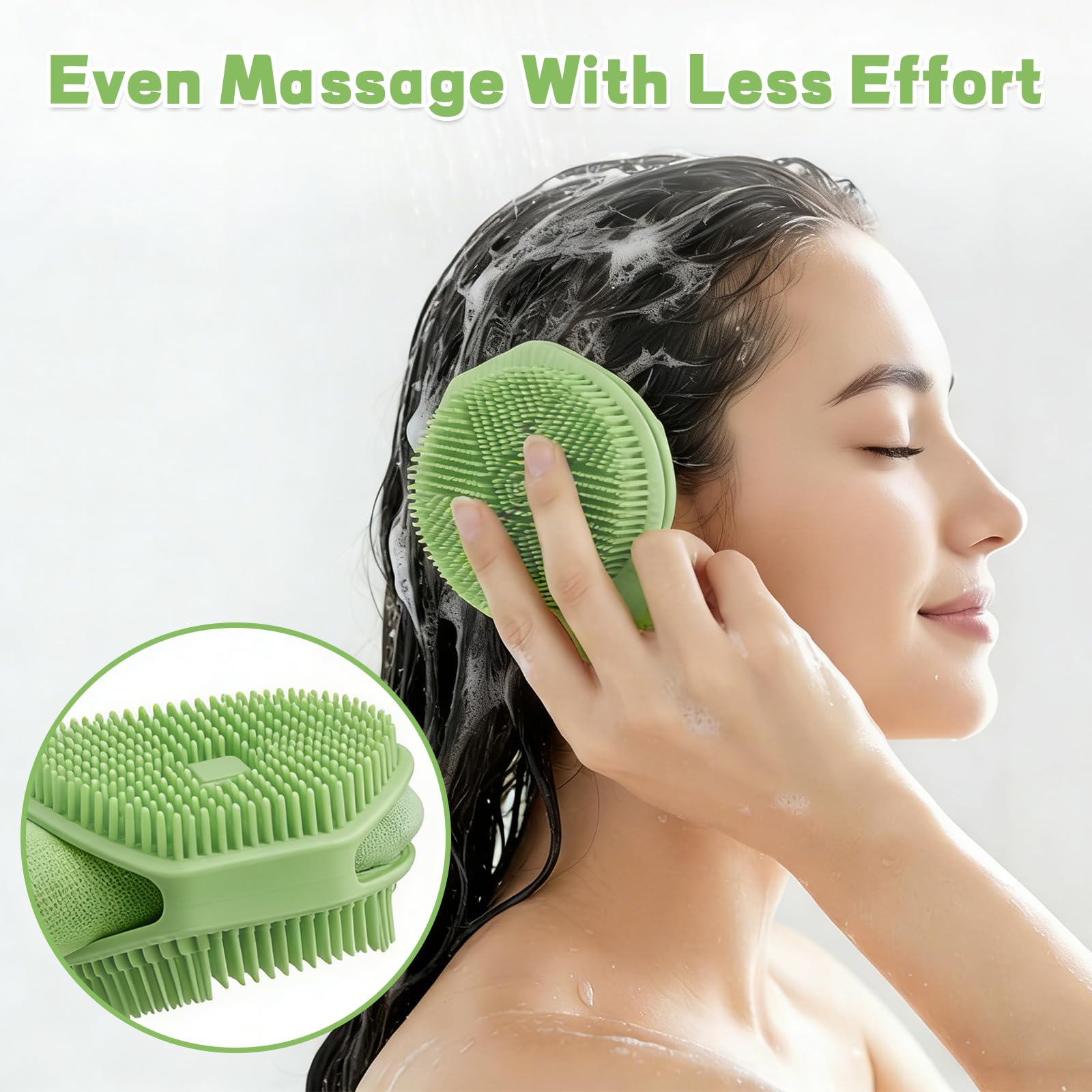 Silicone Body Scrubber, 2 pezzi spugna doccia come spazzola corpo con scrubber in silicone per spugna esfoliante corpo e spazzola doccia schiena