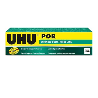 UHU POR Adhesive Expanded Polystyrene Glue - 40G/50ml - Pack of 2 Tubes