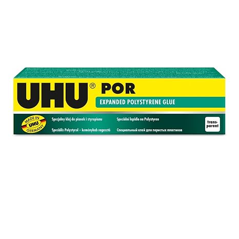 UHU POR Adhesive Expanded Polystyrene Glue - 40G/50ml - Pack of 2 Tubes