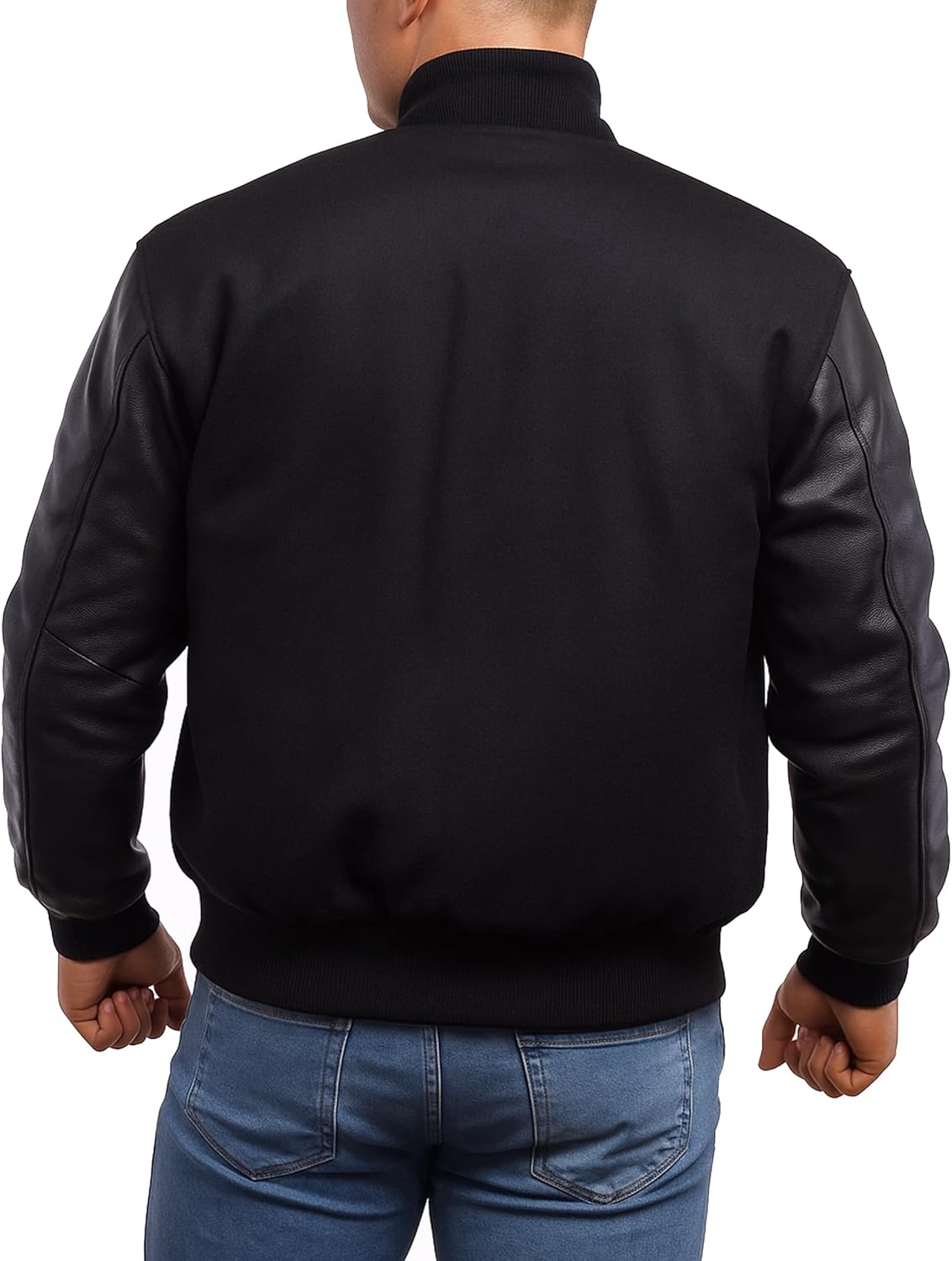 LP-FACON Unisex Varsity Letterman Jacket | Mens College Baseball High School Bomber Wool + Faux Leather Jacket - Image 5