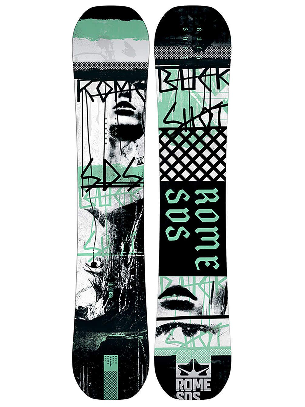 Rome Snowboards Buckshot Snowboard, Black, 159 W