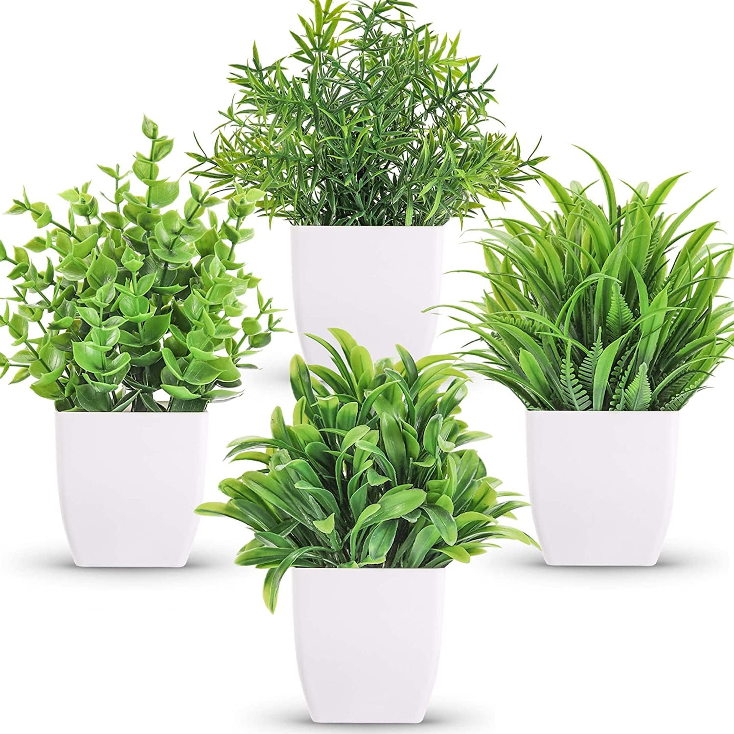 WYTE ORIGIN Artificial Plastic Eucalyptus Plants Small Indoor Potted Houseplants, Small Faux Plants for Home Decor Bathroom Office Farmhouse (Squre-4) (B0BXPNWL8V) Amazon Price History, Amazon Price Tracker