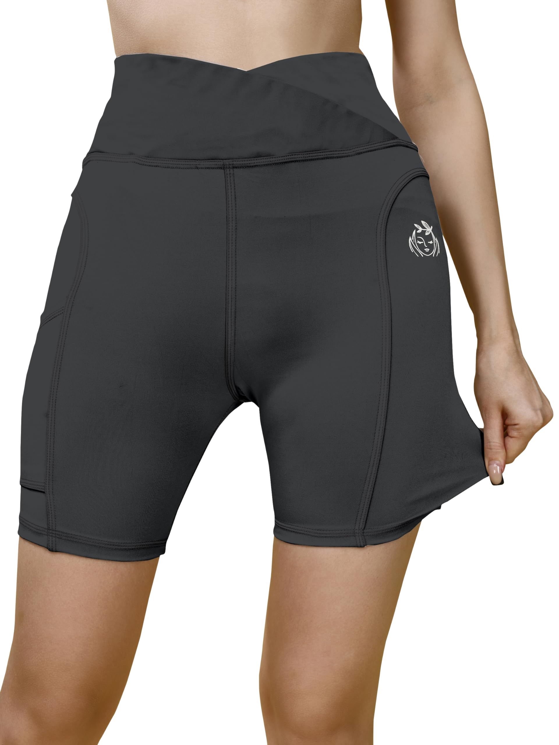 High Waist Sports Activewear Shots for Women and Girls Cycling Shorts for Women Stretchable Yoga Shorts-image-10
