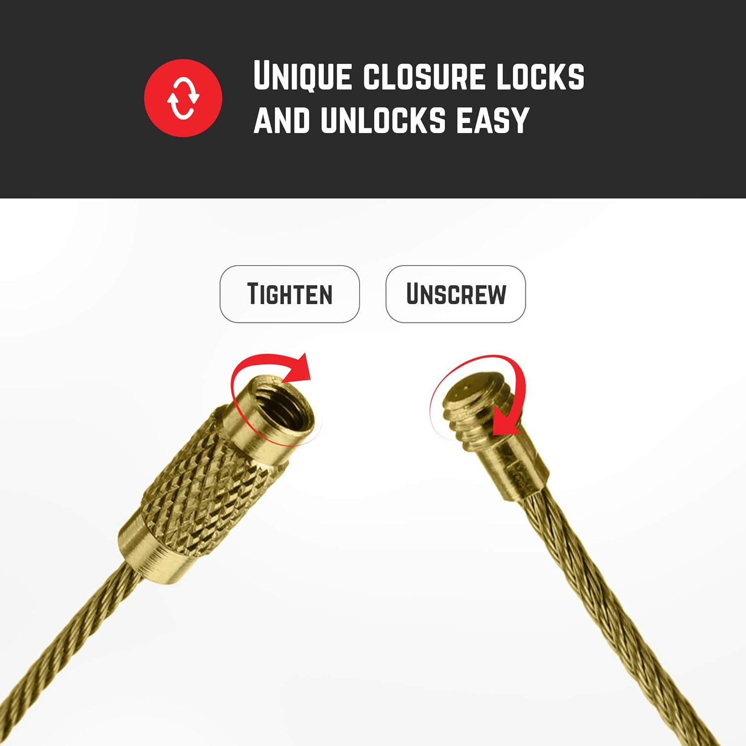 Silipac Stainless Steel Wire Keychain Cable, Twist-Lock 6.3" (16 cm) 2mm – Car Keyring, Luggage Tag, Carabiner – 4 Pack - Image 6