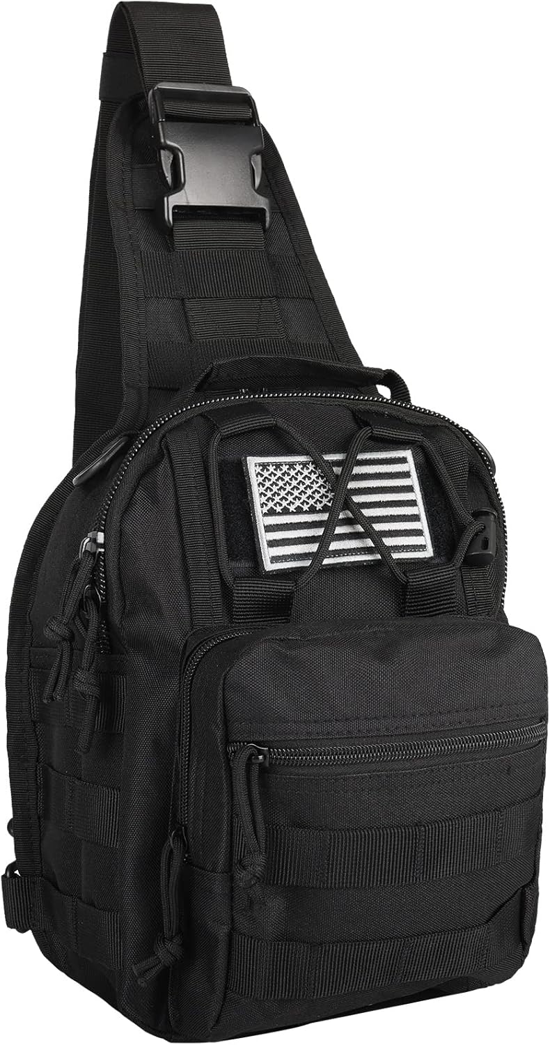 BOMTURN Tactical Backpack-1000D Waterproof Military Backpack/Laser-Cut/CCW Bags Sling Bag Tactical Satchel Shoulder Bag Men