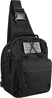 BOMTURN Tactical Backpack-1000D Waterproof Military Backpack/Laser-Cut/CCW Bags Sling Bag Tactical Satchel Shoulder Bag Men