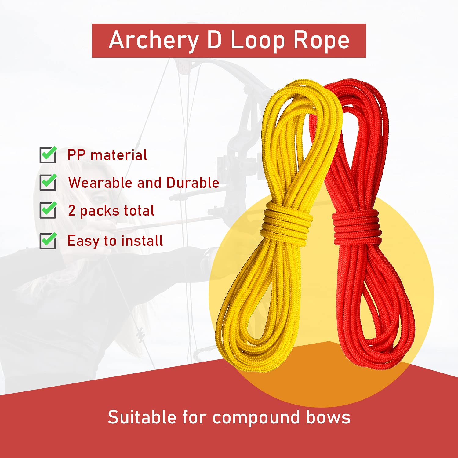 Corde D'Arc En Nylon Résistante - Pour Arc Classique, Chasse, Longbow - Différentes Longueurs - Usure Réduite