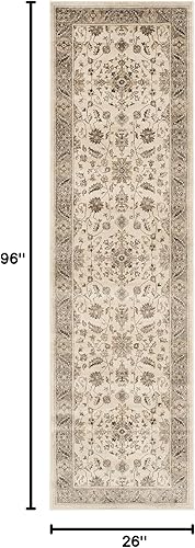 Miniatura 6 de SAFAVIEH Vintage Collection - Alfombra de pasillo de 2 pies 2 pulgadas x 10 pies, piedra y ratón, diseño oriental tradicional de viscosa envejecida,