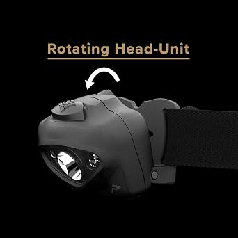 Princeton Tec Vizz II LED Headlamp 200 Lumen Maxbright Spot + Flood Mode, IPX7 Waterproof, Regulated Output, intrinsically Safe, Runs on 3 AAA, Lightweight 92 g, Ideal for Professional use