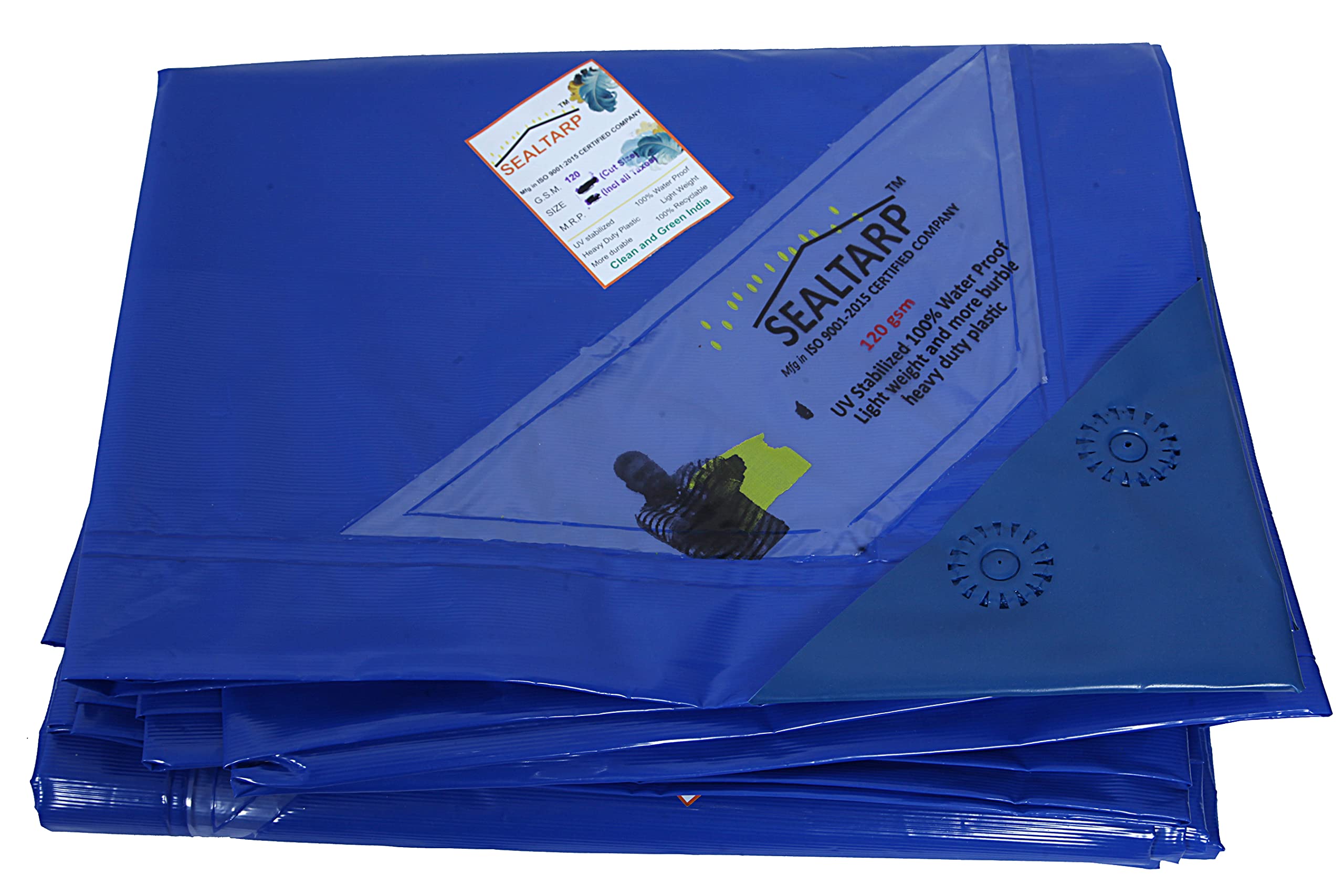 Blue Color Tarpaulin | 120 GSM | 18 x 36 Feet | Extra Strong Tirpal | Reinforced Eyelets | UV Resistant & 100% Waterproof Protection Sheet | for Covering & Roofing…