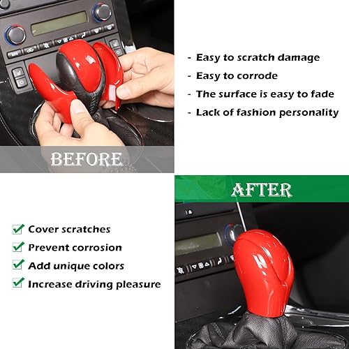 Miniatura 9 de LLKUANG Fundas de freno de mano de palanca de cambios de automóvil compatibles con Chevrolet Corvette C6 2005-2013, accesorios interiores de ABS