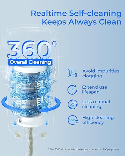 Miniatura 2 de Waterdrop Filtro de sedimentos giratorio, sistema de filtro de agua reutilizable para toda la casa, sistema de prefiltro desechable para agua de