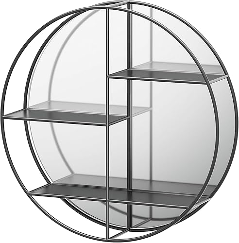 Gatco 1883 - Espejo decorativo para estantes, 28.13 pulgadas, negro mate