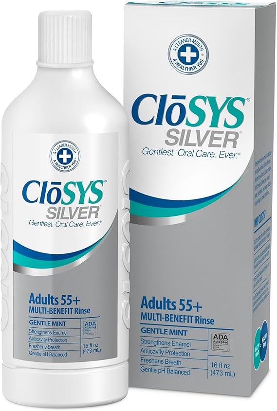 CloSYS Silver Fluoride Antimicrobial Mouthwash, 16 Ounce (Pack of 2