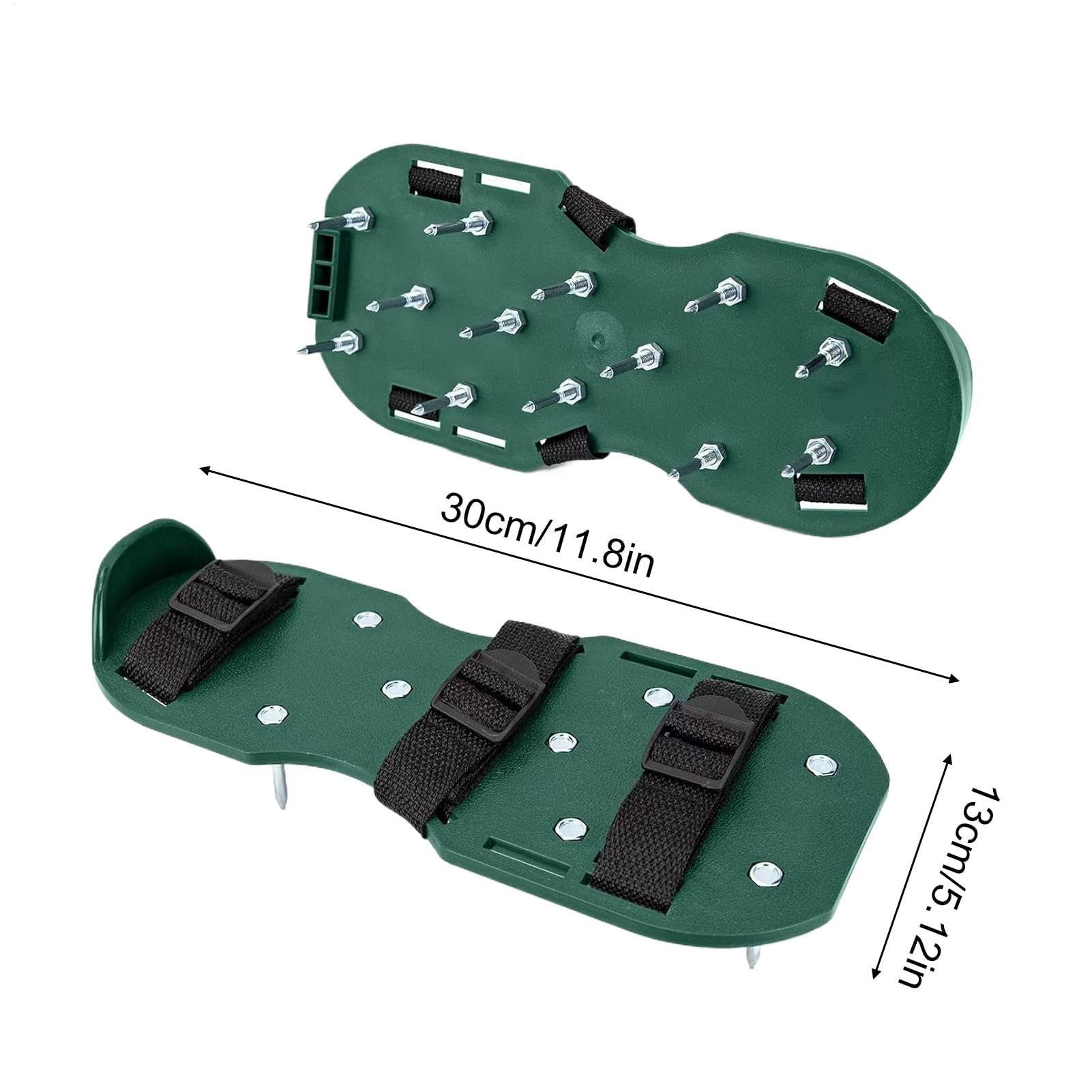 Scarpe professionali per unghie, 30 x 13,3 cm, 26 punte in acciaio inox con rivestimento anti-ruggine, per lavori di massetto e ventilazione sul prato, misura regolabile, 36 – 47