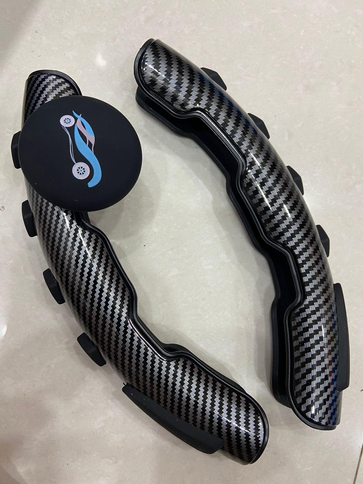 Ride2joy Carbon Fiber Steering Wheel Cover- Steering Wheel Knob - Steering Wheel Cover with Spinner, Universal Car Steering Wheel-image-44