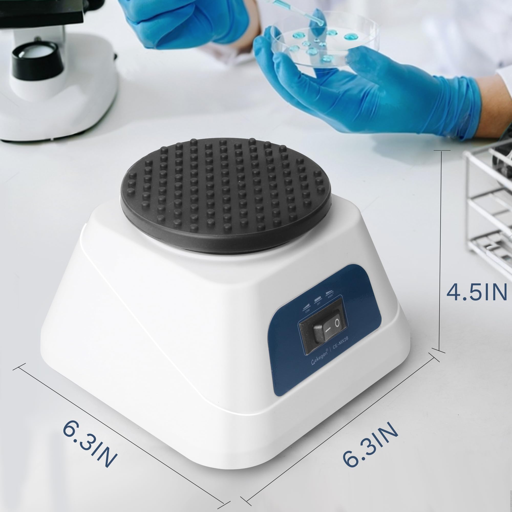 Cekegon Vortex - Mezclador de vórtice de laboratorio para mezclar pinturas, esmalte de uñas químico, biológico, 1300 baja velocidad/2800 rpm de alta velocidad, trabajo continuo con almohadilla de