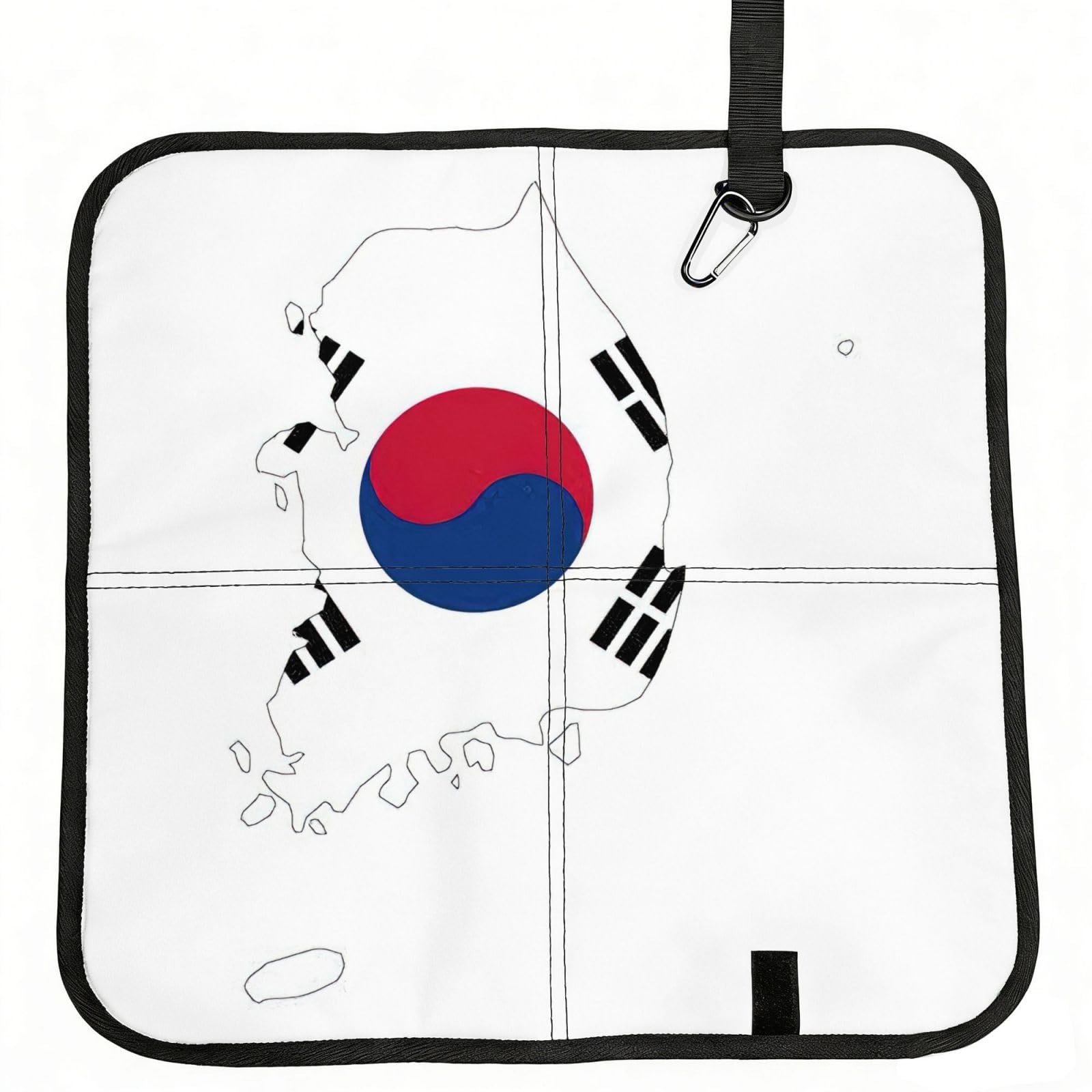 UVBDF Republic Of Korea Flag Map Print Outdoor Sitting Cushion Folding Seat Pad Compact Portable Picnic Bench Cushion Mat