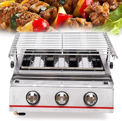 Miniatura 6 de KONKENIE 2800Pa Estufa de gas LPG comercial de acero inoxidable para exteriores, parrilla de mesa para exteriores, barbacoa, camping, fiesta,