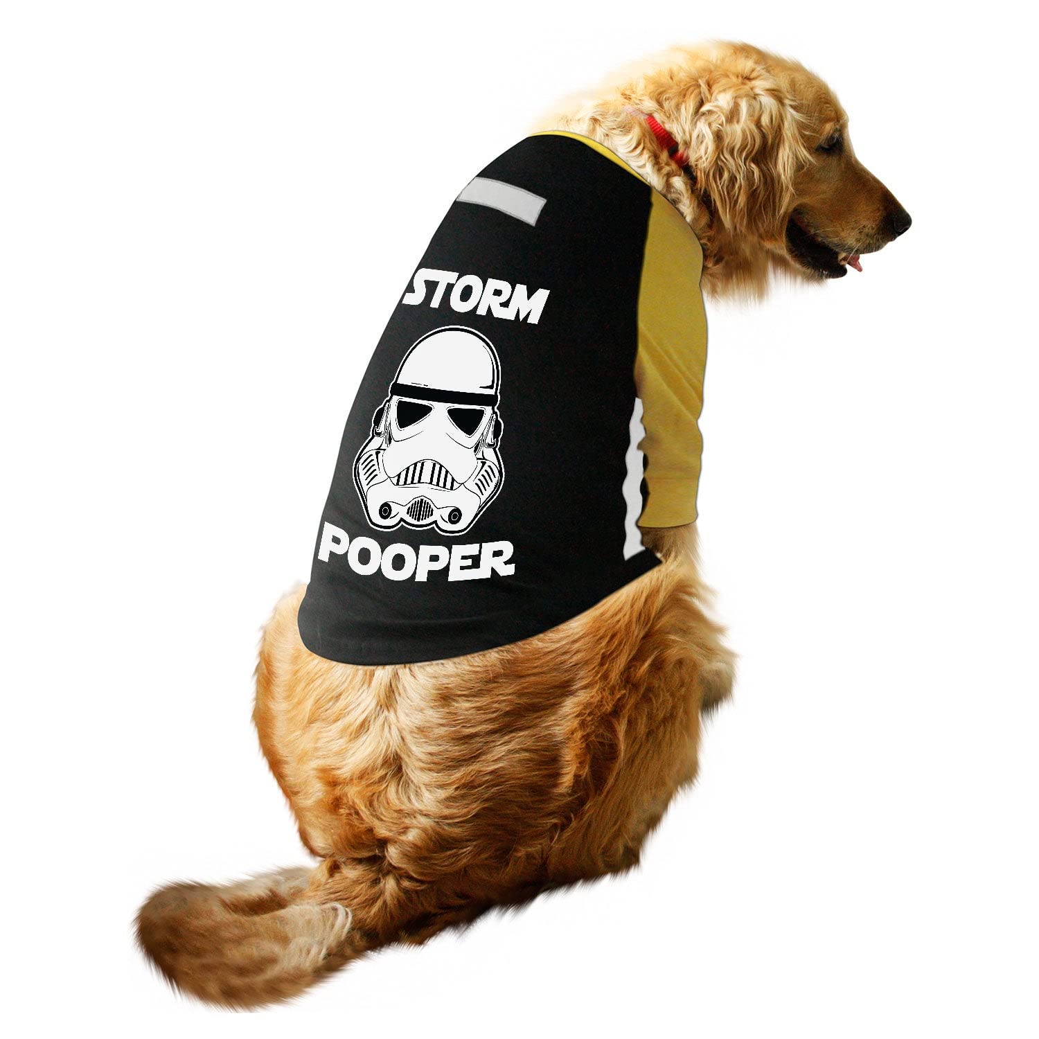 Ruse Raglan Dog Tee Storm Pooper Printed Reflective Full Sleeves Dog T-Shirt/Apparel/Clothes/Tees Gift for Big Dogs.Black/Lemon/XL (Retrievers, Labs etc.) (B0BLMYRPD2) Amazon Price History, Amazon Price Tracker