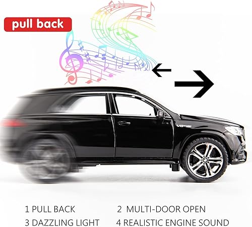 Miniatura 3 de WAKAKAC Benz AMG GLE 63S - Coche de juguete para SUV a escala 132 modelo de automóvil coleccionable de aleación con luz y sonido para adultos niños