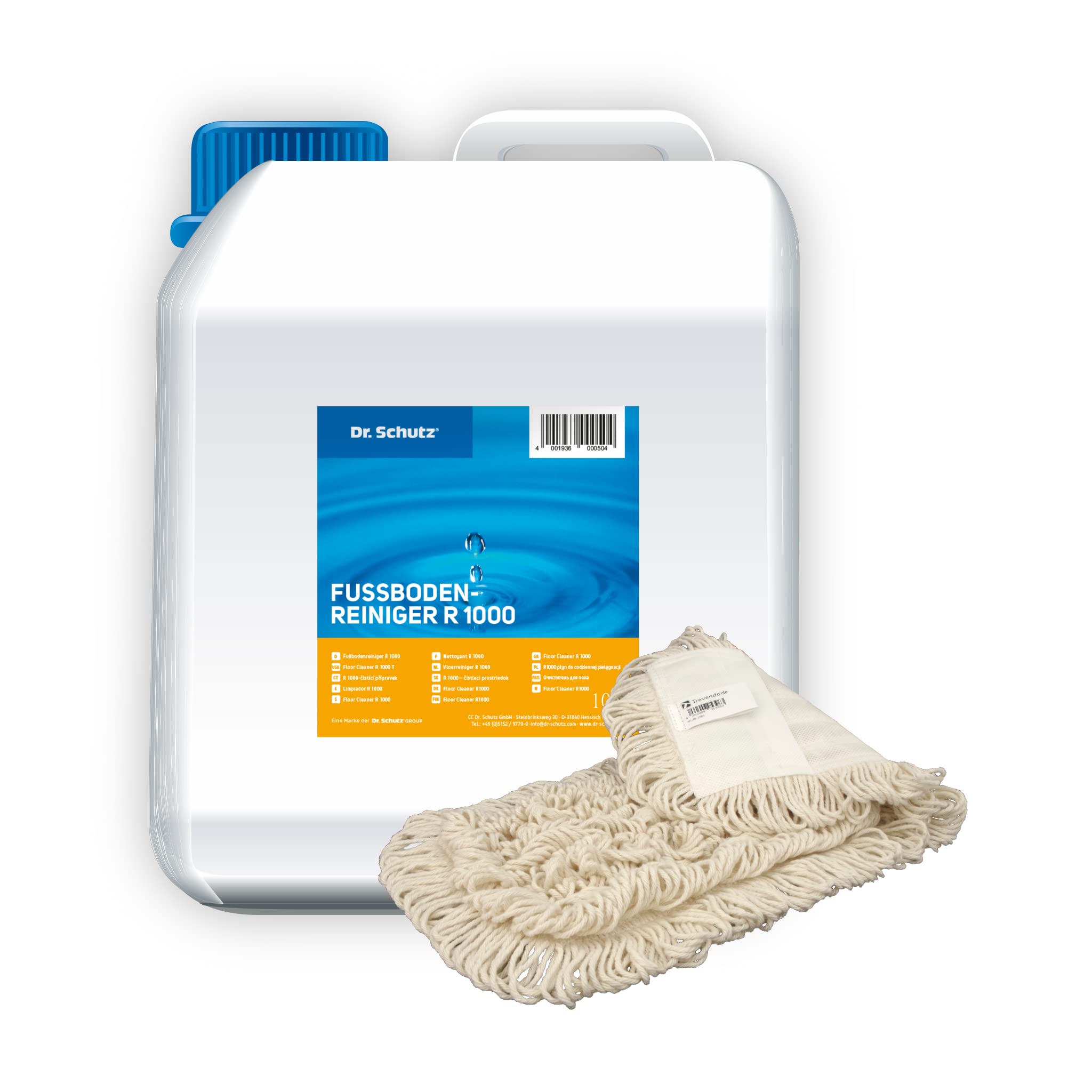 Trevendo® Set - Dr. Schutz Fußbodenreiniger R 1000, 10 Liter inkl. Wischmopp
