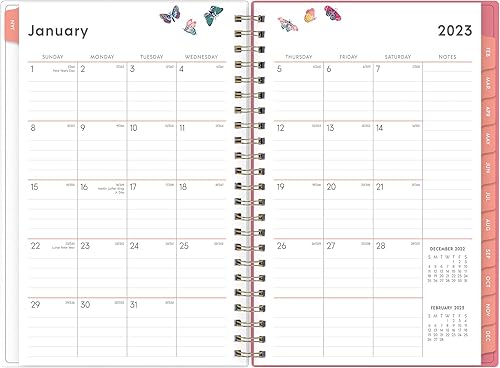 Miniatura 3 de Blue Sky Agenda semanal y mensual 2023, enero a diciembre, 5 x 8 pulgadas, cubierta esmerilada, encuadernada con alambre, Fly By (140196)