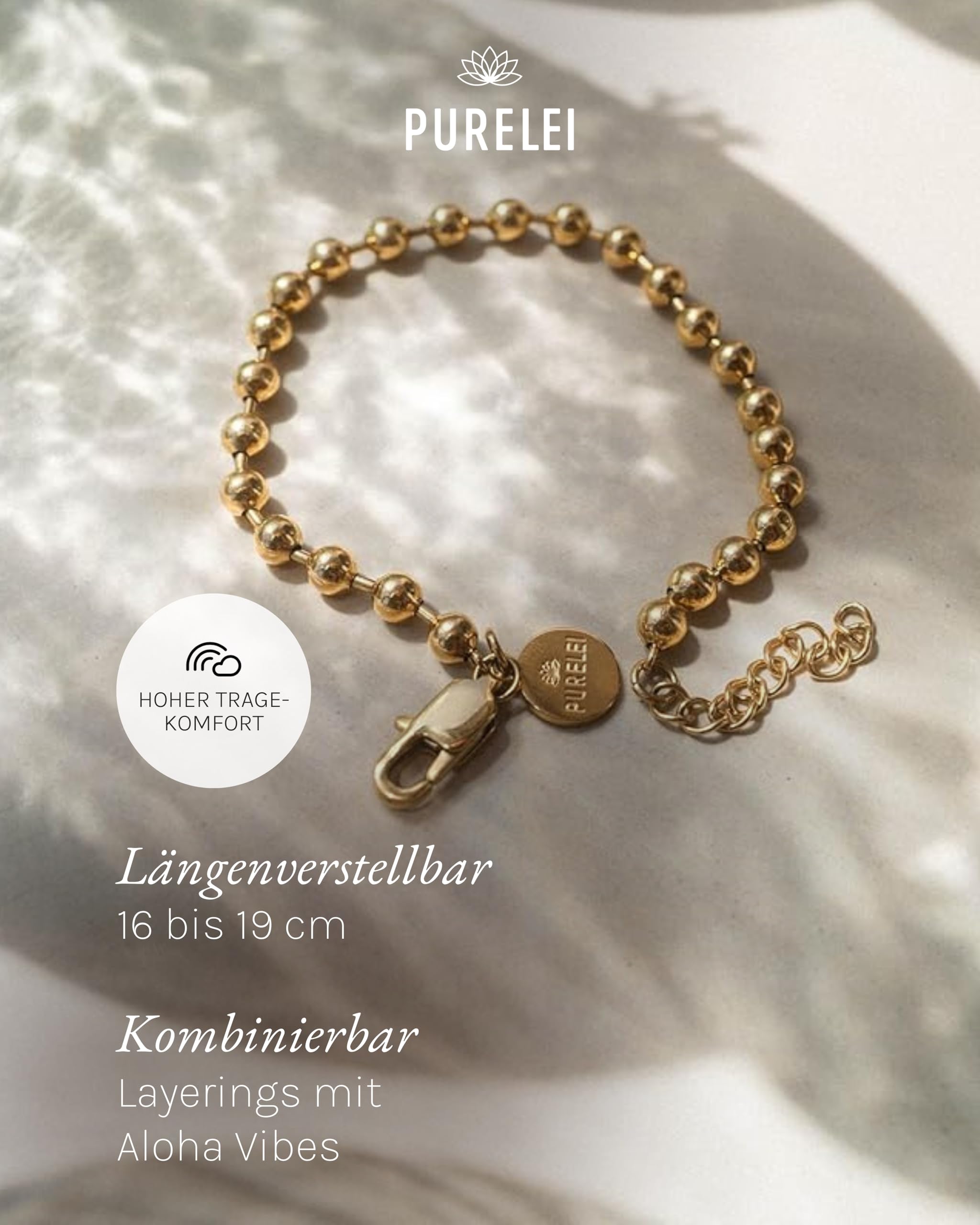 Purelei Anxiety Fidget Bubble Armband – Edelstahl in Gold, Silber & Roségold, verstellbar 16-19 cm